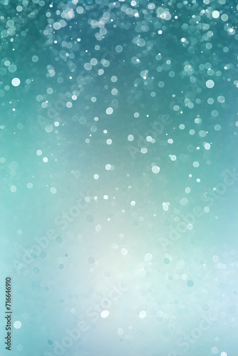 Vibrant abstract soft blue and green glitter lights background. Circle blurred bokeh. Festive backdrop for design or event with copy space.
