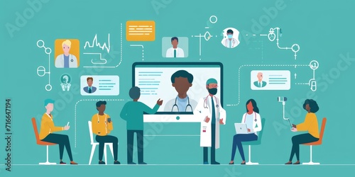Visuals of patients interacting with healthcare providers through digital platforms