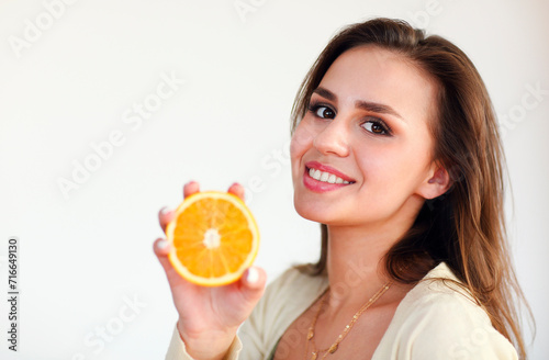 woman with orange