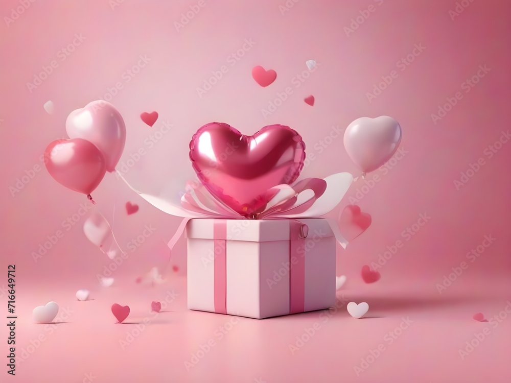 Valentine's day gift box background. Generative AI