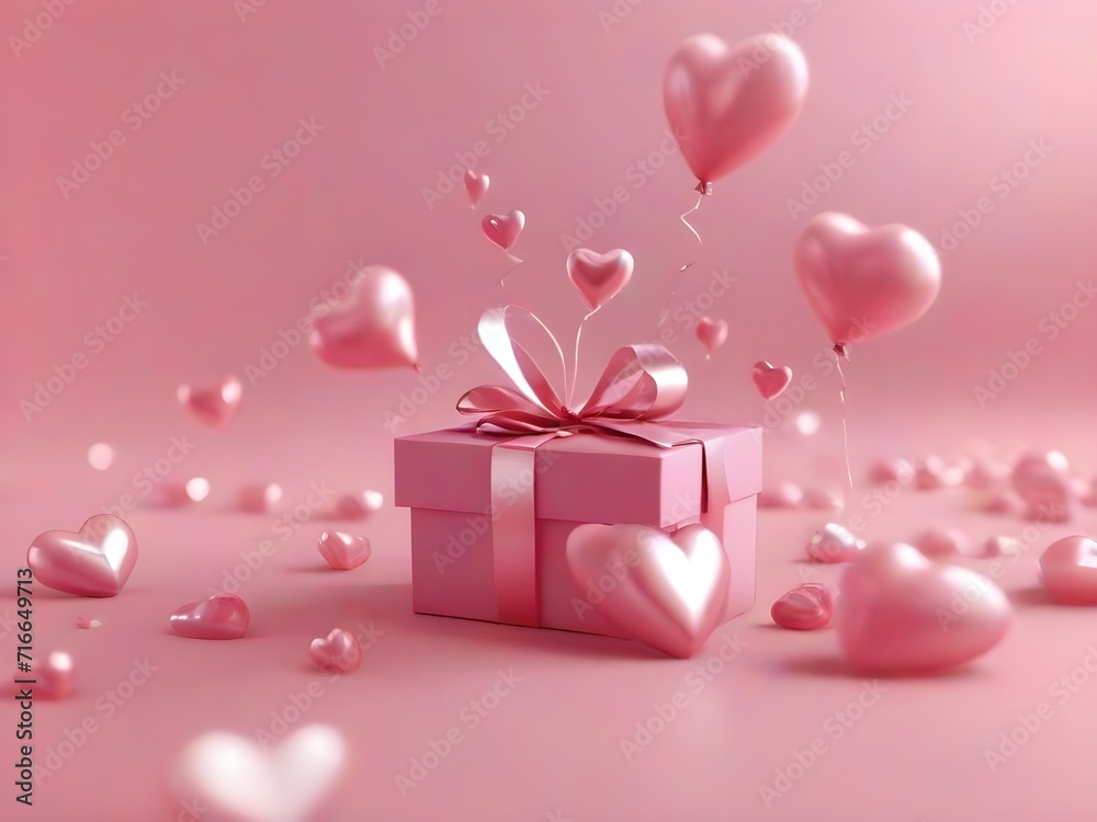 Valentine's day gift box background. Generative AI