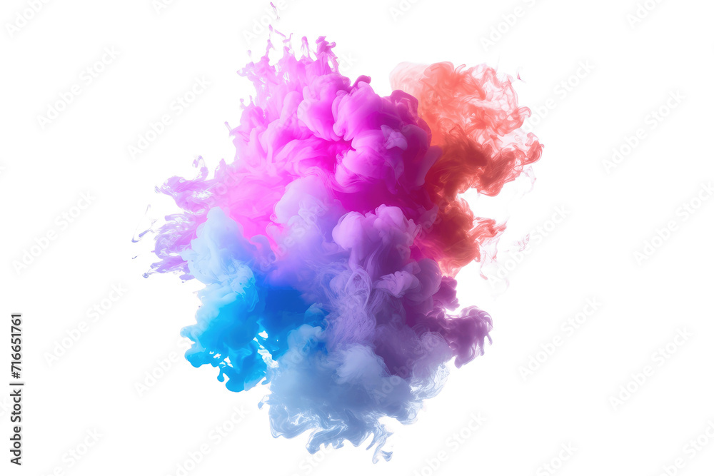 Colorful smoke explosion isolated on transparent background Colorful smoke explosion isolated on transparent background