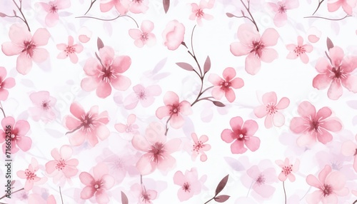 Colorful Pink Flower Watercolor Pattern Background. Wallpaper. Valentine's Day Banner. Abstract. Winter. Christmas. Summer. Spring