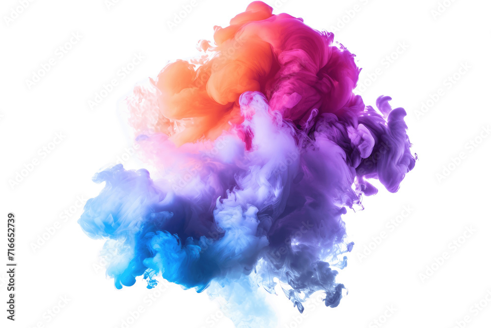 Fototapeta premium Colorful smoke explosion isolated on transparent background