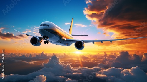 Airplane commercial aircraft travel trip image AI generated art