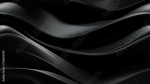 3D black wave abstract background with space for text. Rendered digitally. Generative AI
