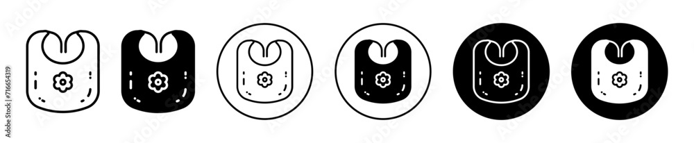 Baby bib vector icon set collection. Baby bib Outline flat Icon. Baby bib vector icon set collection. Baby bib Outline flat Icon.