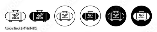Biogas vector icon set collection. Biogas Outline flat Icon.