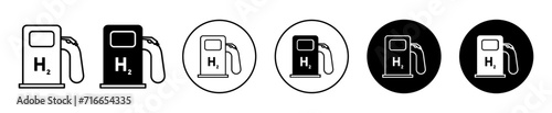 hydrogen fuel pump vector icon set collection. hydrogen fuel pump Outline flat Icon.