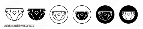 diaper vector icon set collection. Diaper Outline flat Icon.
