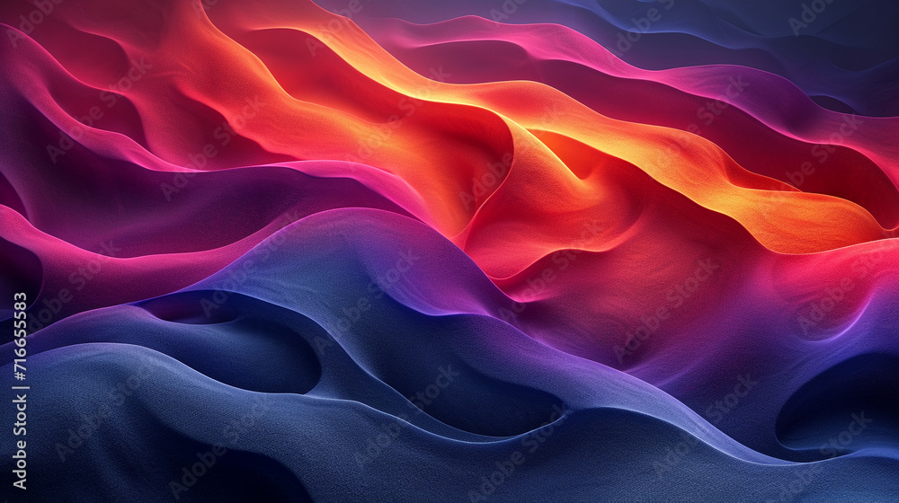 Obraz premium abstract colorful glowing wavy perspective with fractals and curves background 16:9 widescreen wallpapers