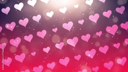 Romantic pink hearts background  photo