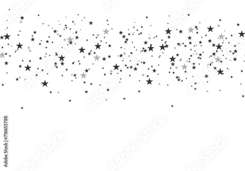 Confetti with stars. Chaotic elements. Star trail, meteoroid, comet, asteroid on a white background. White and black retro background. Vector illustration © Little Monster 2070