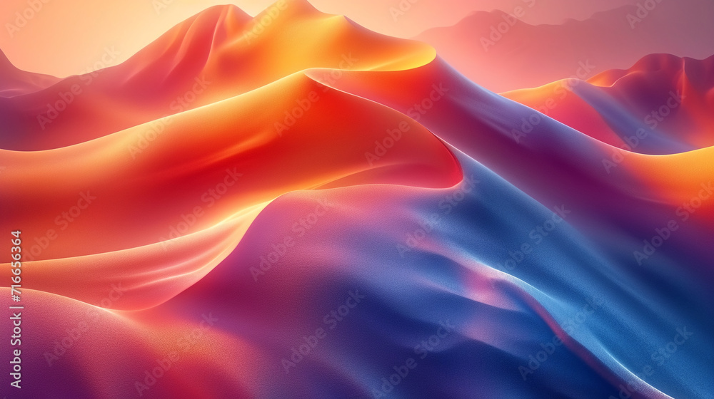 Fototapeta premium abstract colorful glowing wavy perspective with fractals and curves background 16:9 widescreen wallpapers