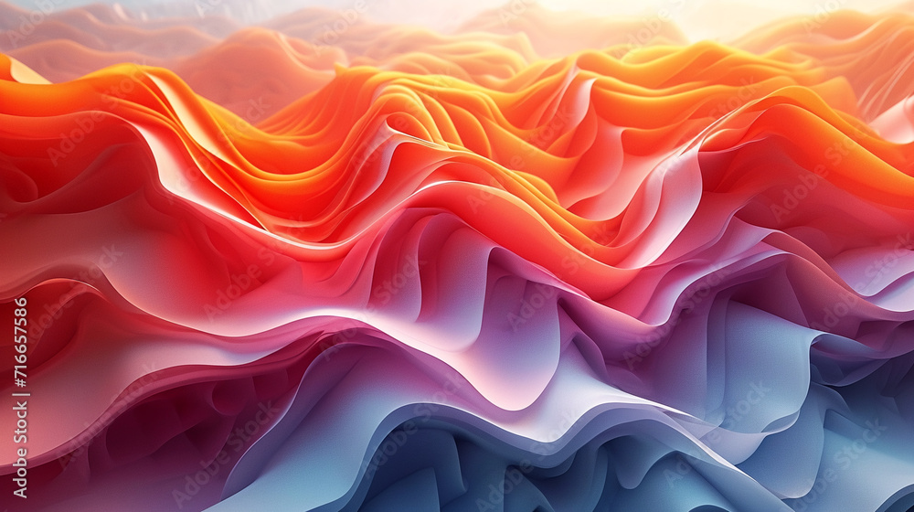 Fototapeta premium abstract colorful glowing wavy perspective with fractals and curves background 16:9 widescreen wallpapers