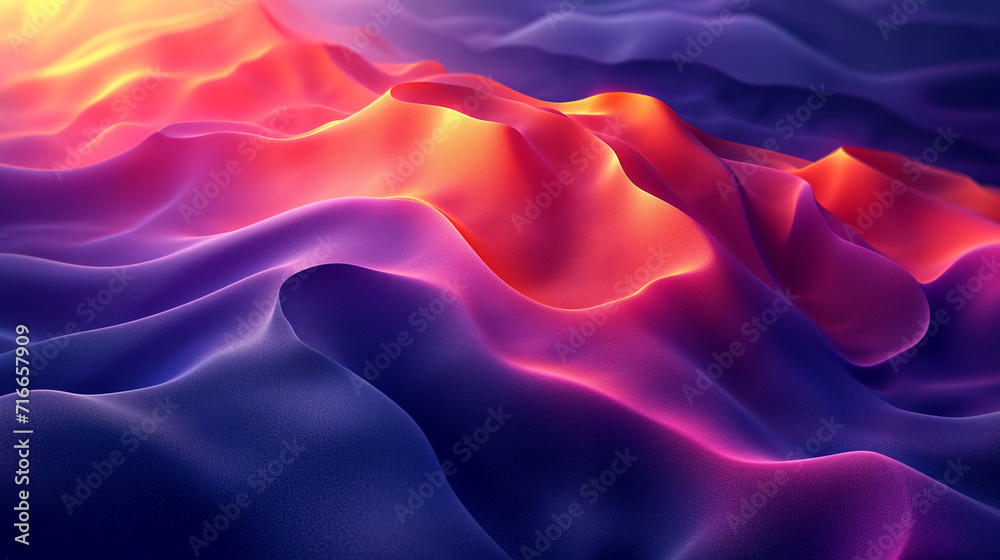 Obraz premium abstract colorful glowing wavy perspective with fractals and curves background 16:9 widescreen wallpapers