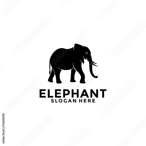 Elephant logo vector  Elephant zoo safari logo design template
