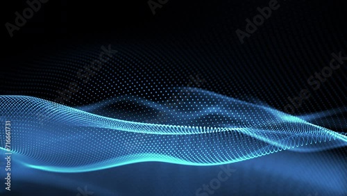 Blue Wave Flow Design: A futuristic abstract background featuring vibrant blue waves, vector lines, and digital patterns, perfect for technology-themed , business concepts, and web design