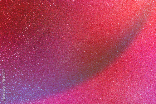 Pink red glitter texture abstract banner background with space. Twinkling glow stars effect. Like outer space, night sky, universe. Rusty, rough surface, grain.