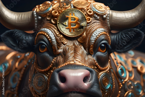bullish divergent concept, bitcoin crypto money. photo