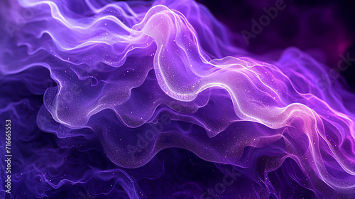 Abstract wave fluorescent purple glow. For digital technology background 