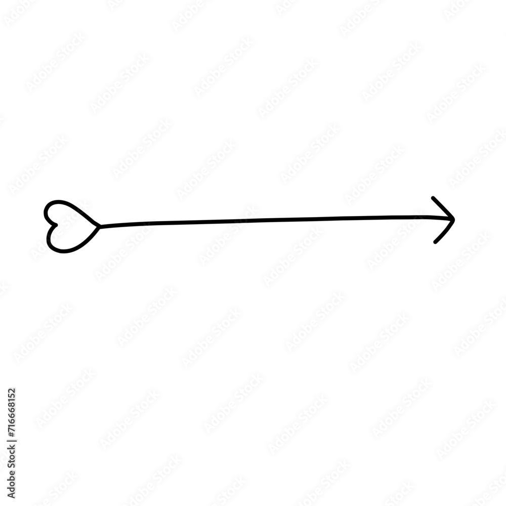 Arrow with heart, design element for Valentine's day and wedding Arrow with heart, design element for Valentine's day and wedding
