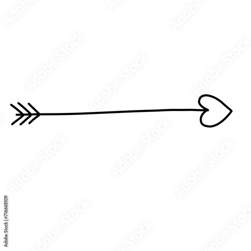 Arrow with heart, design element for Valentine's day and wedding
