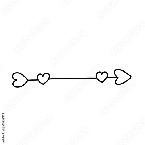 Arrow with heart, design element for Valentine's day and wedding