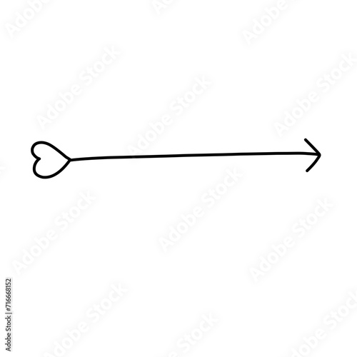 Arrow with heart, design element for Valentine's day and wedding