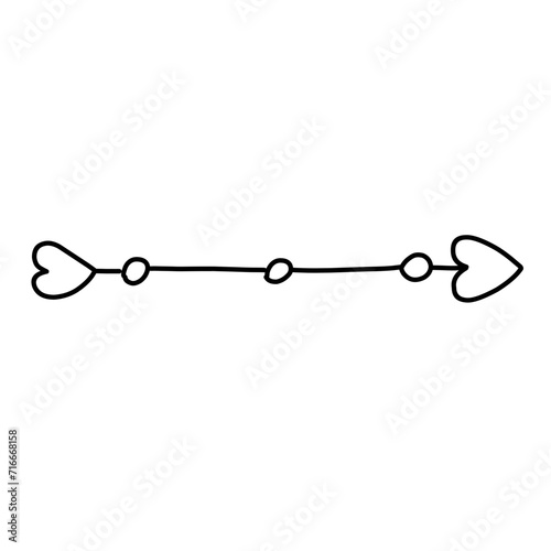 Arrow with heart, design element for Valentine's day and wedding
