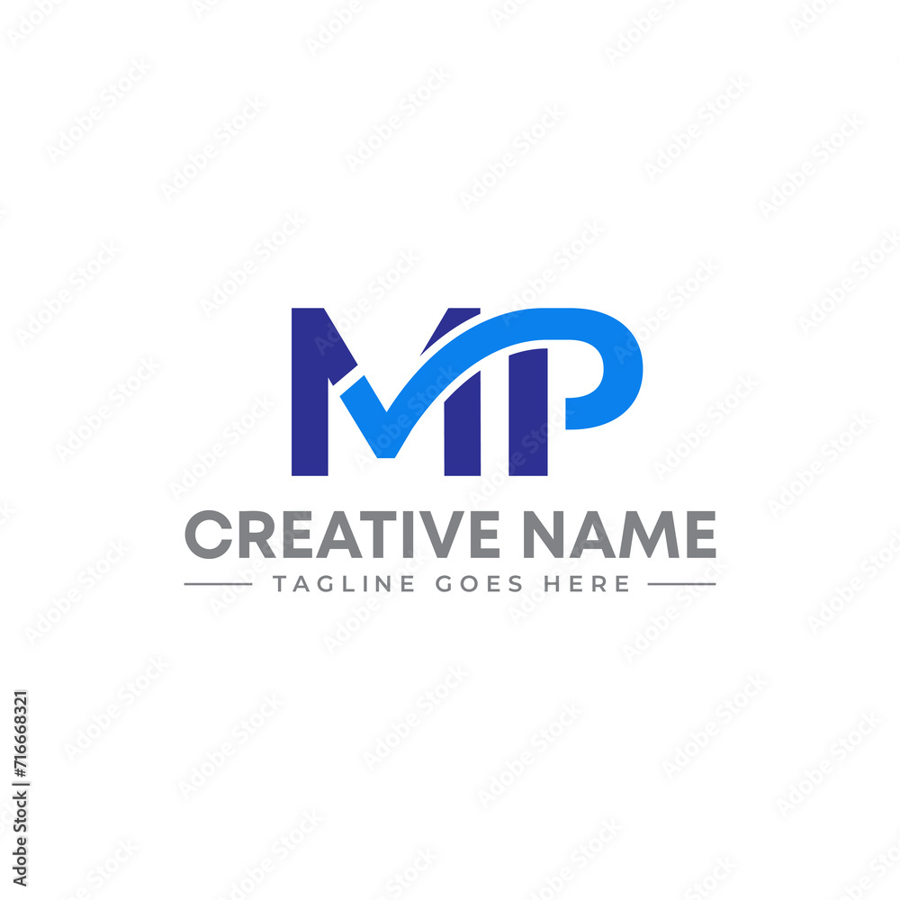 Letter MP technology logo with checkmark. tech logo idea. Letter MP technology logo with checkmark. tech logo idea.