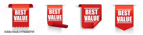 Vector banner ribbon best value