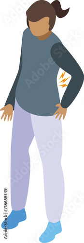 Back pain problem icon isometric vector. Health help. Medicine aid
