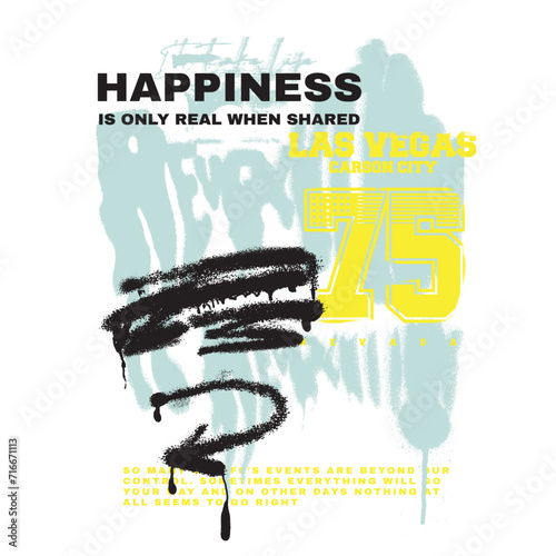 Graffiti college text print, vector graffiti print, las Vegas Carson city 75, tee shirt print, graffiti art