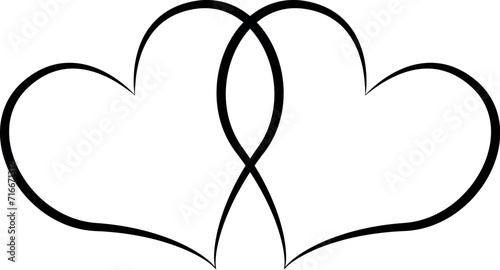 Love Wedding Valentine Double Hearts SVG Cut File for Cricut and Silhouette, EPS ,Vector, PNG , JPEG, Zip Folder
