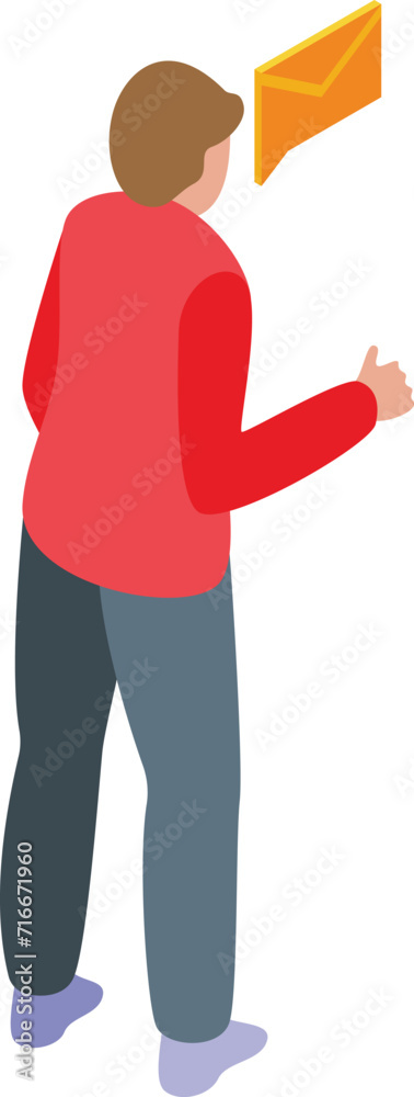 Fototapeta premium Send mail argument icon isometric vector. Work anger. Family conversation