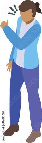 Woman boss argument icon isometric vector. Talk meeting. Dispute people