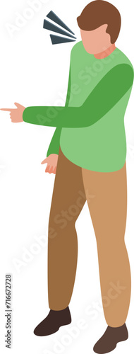 Sad angry argument icon isometric vector. Behavior stress. Dispute mind