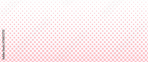 Blended doodle pink flower on white for pattern and background, halftone effect.