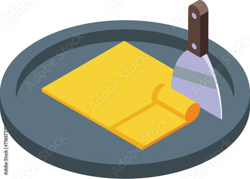 Rolled food icon isometric vector. Stir fried meal. Rolled cuisine