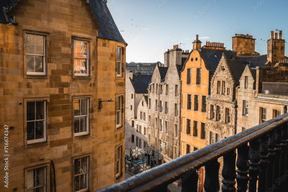 Victorie Street in Edinburgh Scotland. Januari 1 2024.