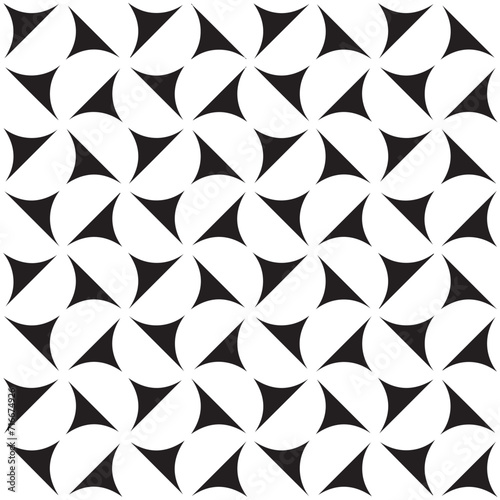 Abstract geometric seamless pattern. with modern square Black and white pillow print monochrome vector background