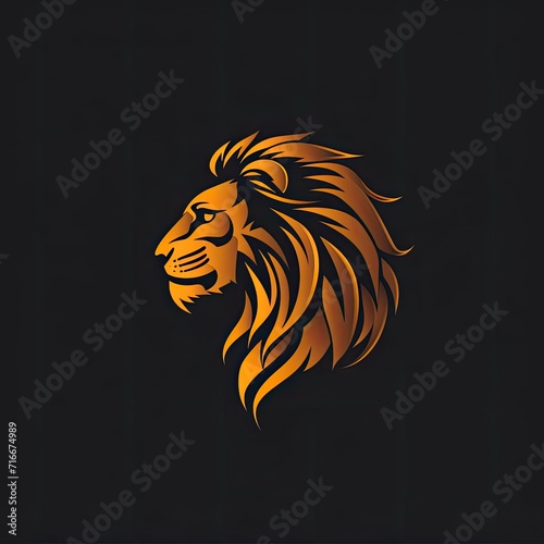 Lion Animal Design Golden Metallic