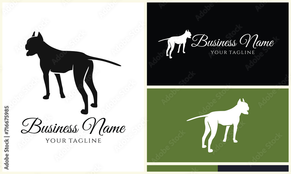silhouette vector dog logo template