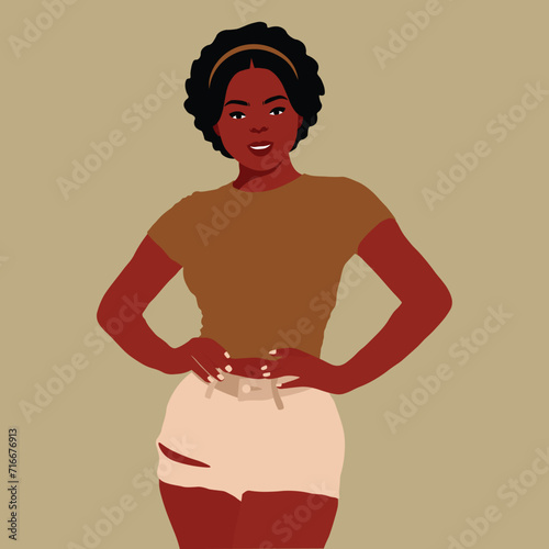 Young stylish black woman in elegant style vector