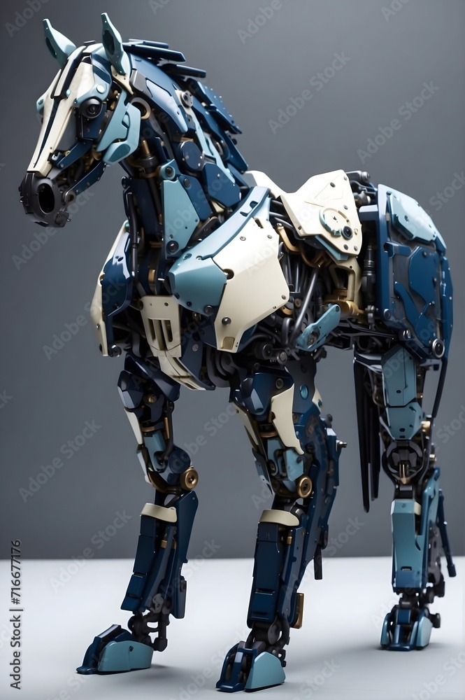 Robotic Horse Perspectives: AI-Generated Illustration Robotic Horse Perspectives: AI-Generated Illustration