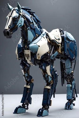 Robotic Horse Perspectives: AI-Generated Illustration