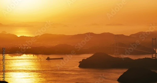 sunset over the sea and island