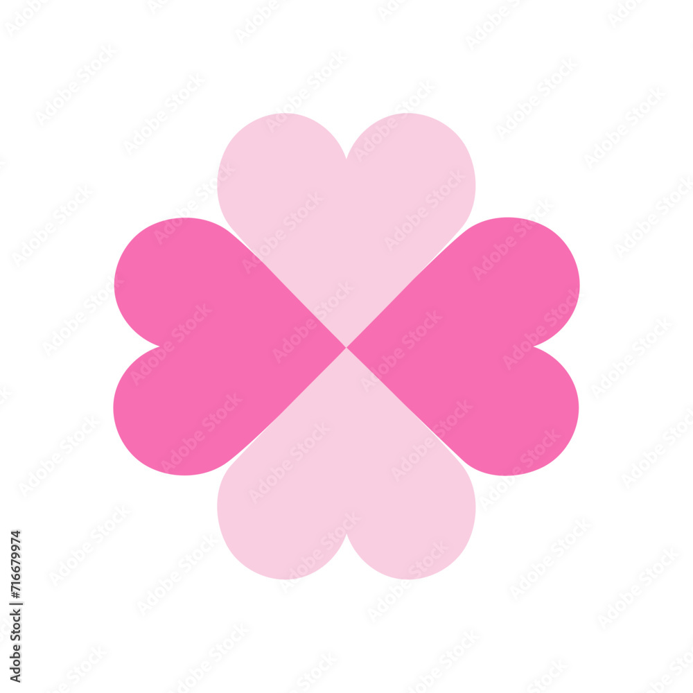 Four leaf clover icon. Cute Quatrefoil in shape of Heart. Symbol of St. Patrick, Casino, Good Luck, Valentines. Clover of heart shape. Foliage icon. Web site page and mobile app design vector element. Four leaf clover icon. Cute Quatrefoil in shape of Heart. Symbol of St. Patrick, Casino, Good Luck, Valentines. Clover of heart shape. Foliage icon. Web site page and mobile app design vector element.