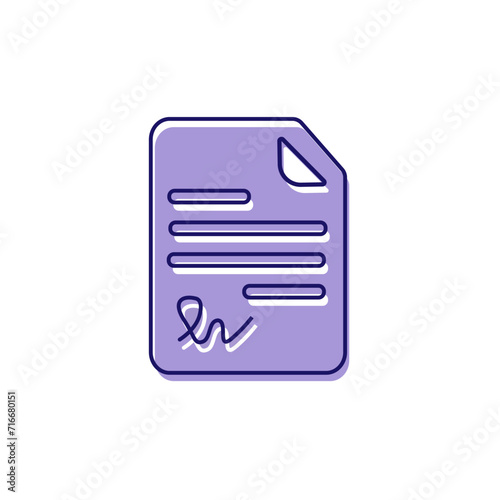 Contract signing thin icon